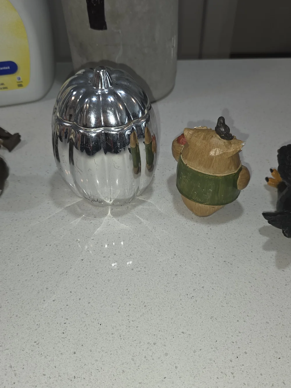 Resin/ceramic decorative figurine set, Fall/Halloween themed bird and owl collec
